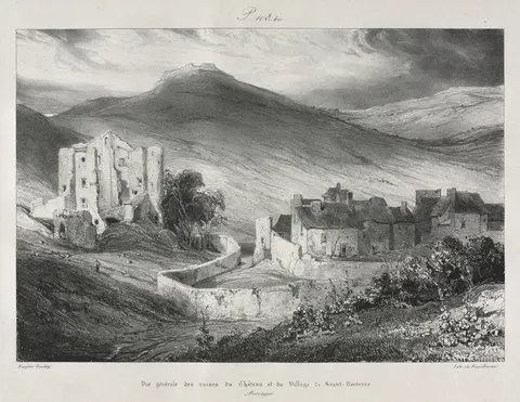 Voyages pittoresques et romantiques dans l'ancienne France, Auvergne:  Ruines du château et du village de Saint Nectaire