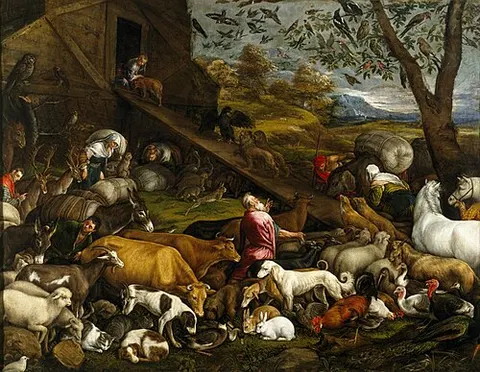 Entrada de los animales en el arca de Noé