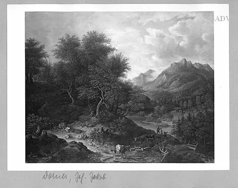 Mountane landscape with ....... and cattle
