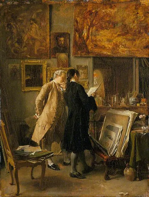 An Artist Showing his Work