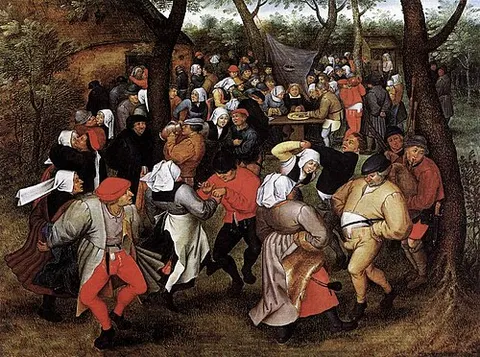 Wedding dance in open air