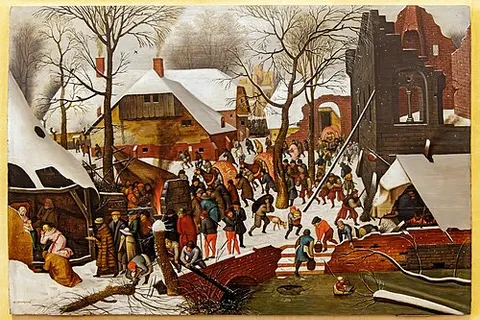 Adoration of the Magi in the snow