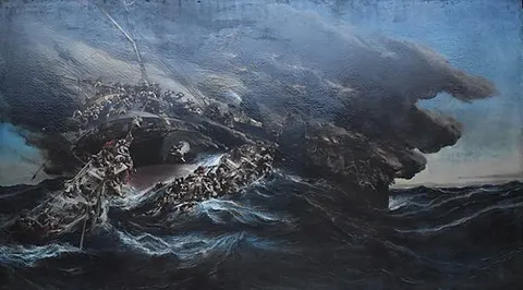 L'incendie du steamer Austria