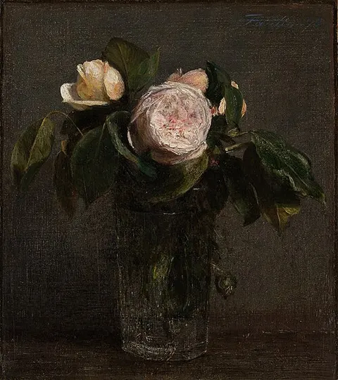 Roses in a Tall Glass