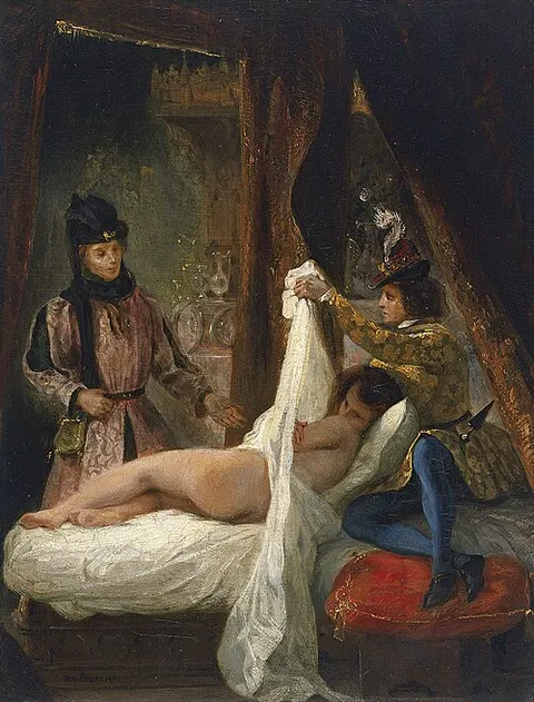 El duque de Orléans mostrando a su amante