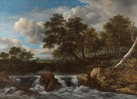 Paisaje con cascada