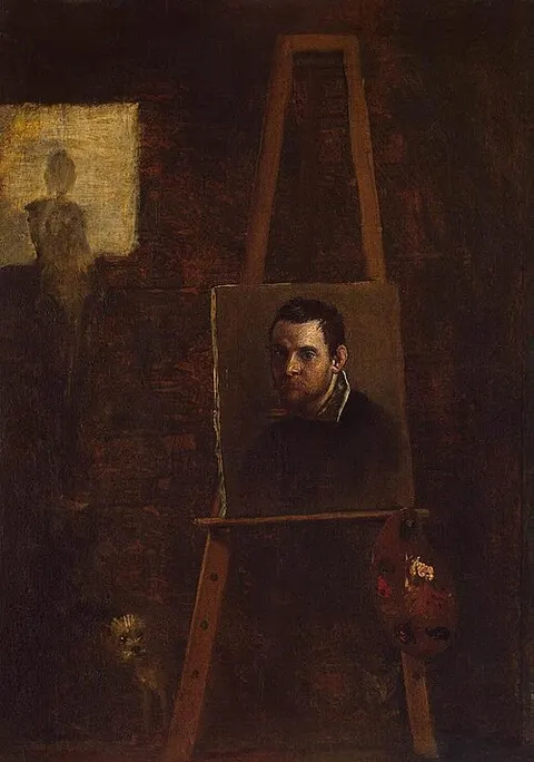Autorretrato en un caballete