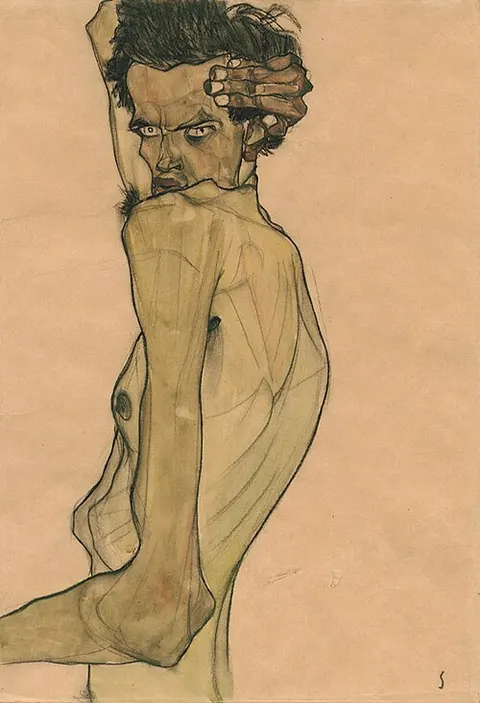 Self Portrait with Arm Twisting above Head