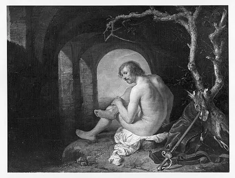a bathing soldier