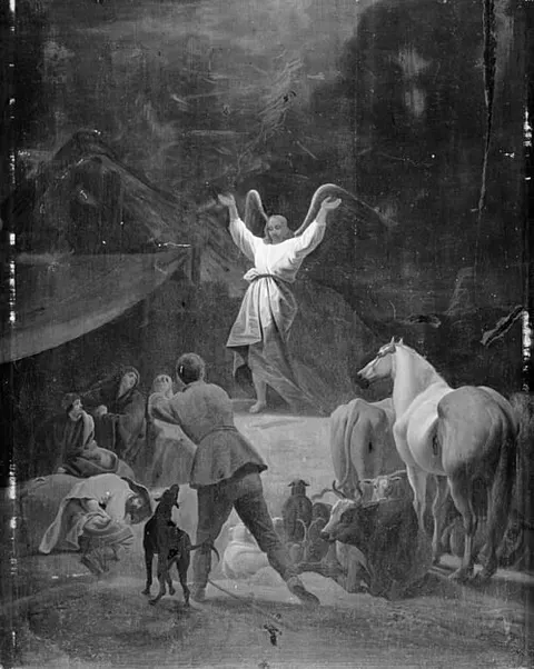 An angel appears to the shepherds
