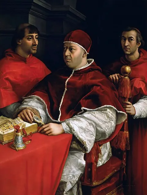 León X y dos cardenales