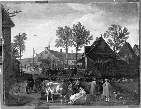 Cattle market in the hamlet Backersdorp near Vlissingen