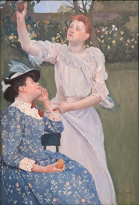 Young Women Picking Fruit