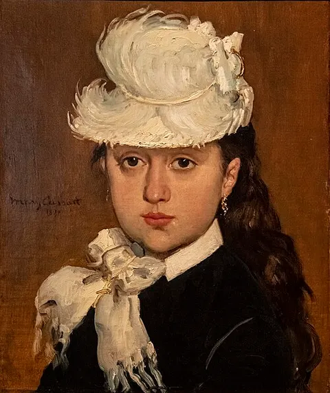 Portrait of a Young Woman in a White Hat