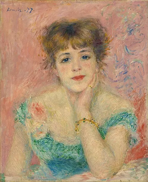 Jeanne Samary con vestido escotado