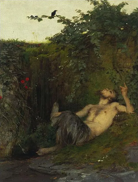 Pan che fischia a un merlo