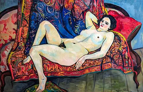 Nude on a Red Couch