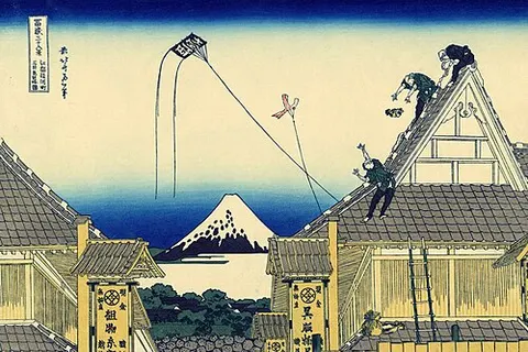 Croquis de la tienda Mitsui de la calle Suruga en Edo