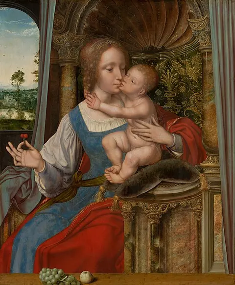 La Santísima Virgen besando al niño