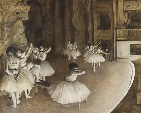 Ensayo de un ballet en el escenario