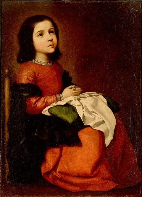 La Virgen niña en oración