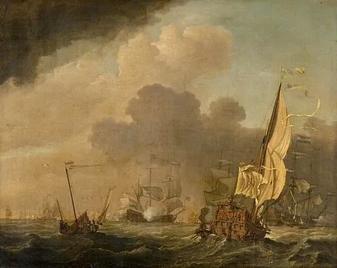 A States Yacht Running down towards the Dutch Fleet