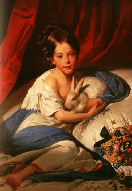 Little Bertha von Neuhaus with a hare