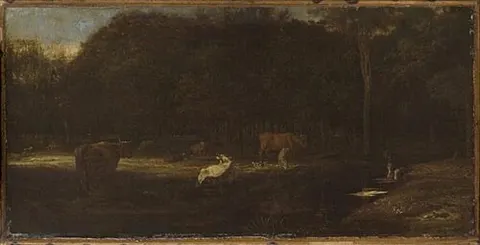 Cattle Grazing in a Wood