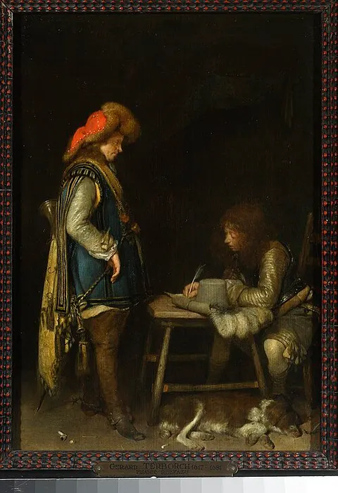 Officer writing a letter