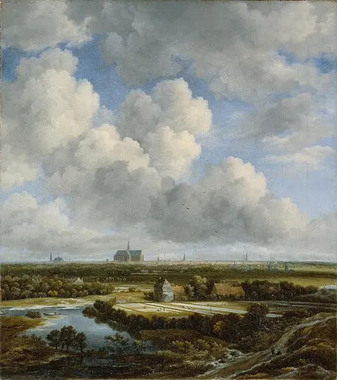 Vista de Haarlem con campos de blanqueo