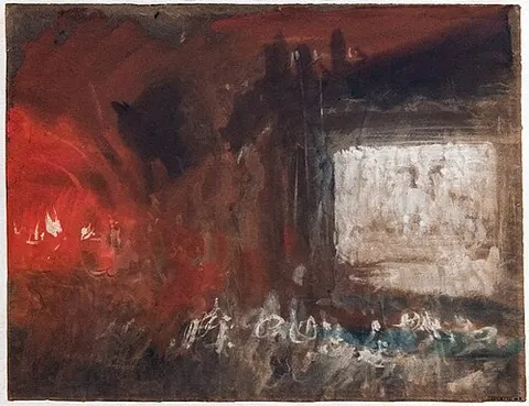 A Study of Firelight, Perhaps in a Glass Workshop, Venice