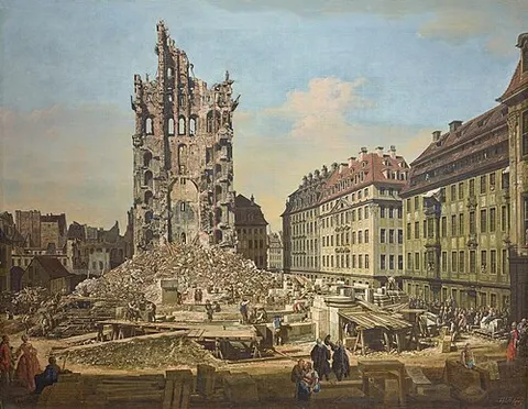 The Ruins of the old Kreuzkirche, Dresden