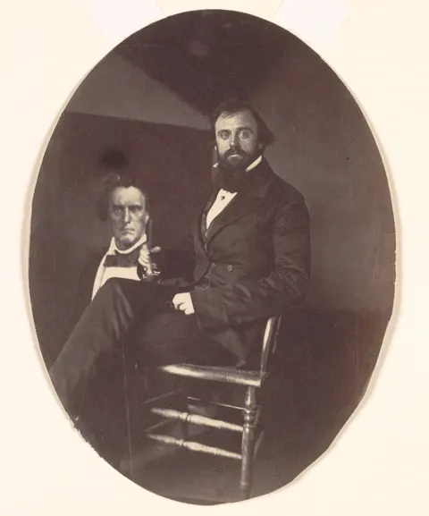 John R. Johnston with Painting