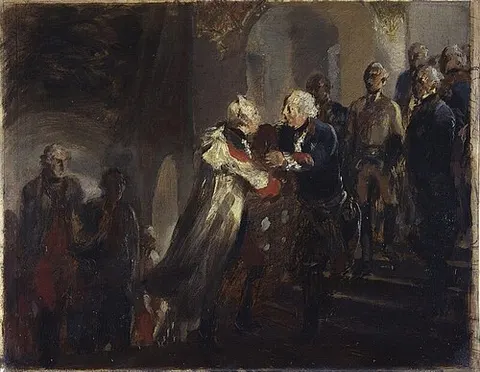 Frederick the Great and Emperor Joseph II meet in Neiße in the Year 1769 (Sketch)