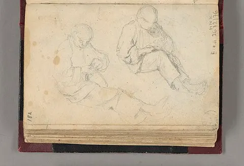 Sketch of two seated men