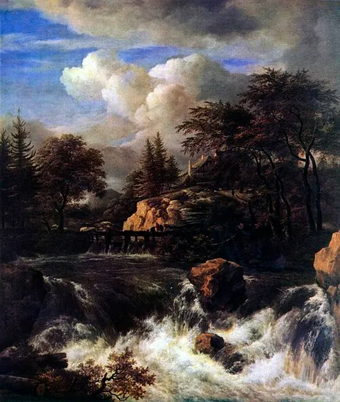 Cascada en un paisaje rocoso