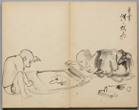 Looking at a Painting from Sketch Album