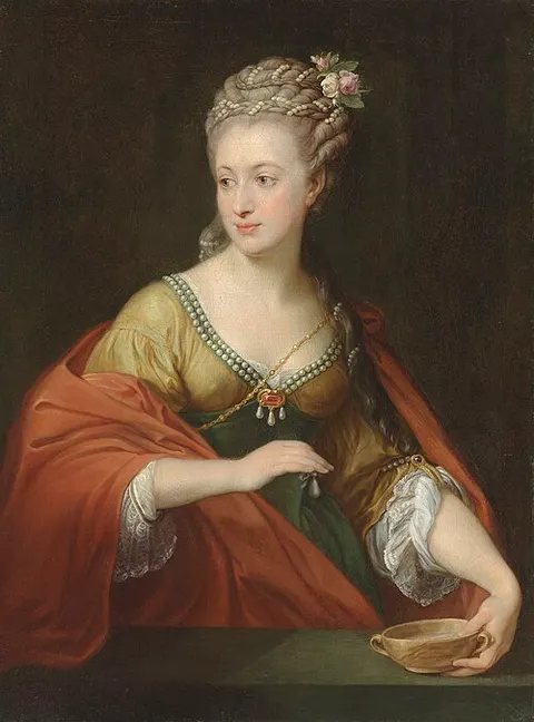 Portrait of a lady, traditionally identified as Alexandra Evichovna Demidov (1745-1778), three-quarter-length, as Cleopatra