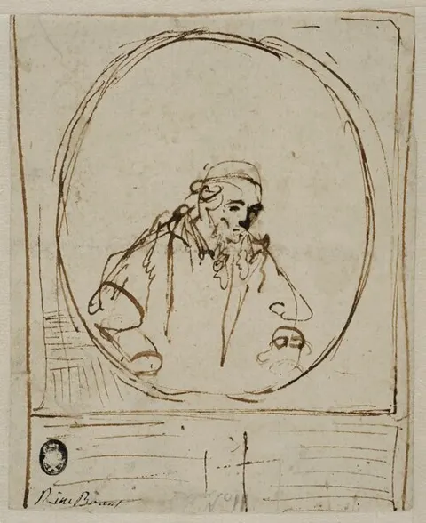 Sketch for the Etched Portrait of Jan Cornelisz. Sylvius