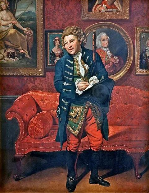 Robert Baddeley (1733–1794), as 'Moses' in 'The School for Scandal' (the play by Richard Brinsley Sheridan)