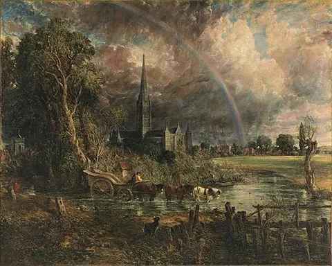 La catedral de Salisbury vista a través de los campos