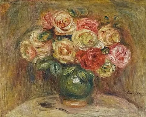 Rose bouquet in Green Vase