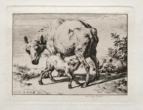 The Ewe with Two Lambs