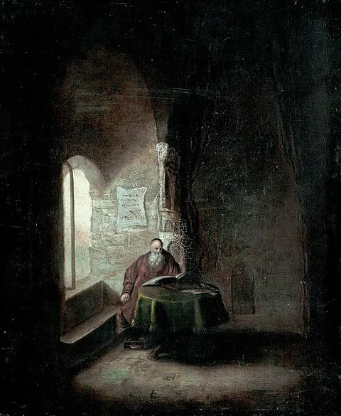 Old Scholar in a Vaulted Chamber