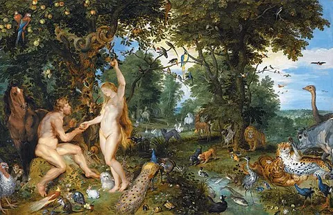 El Jardín del Edén con la caída del hombre