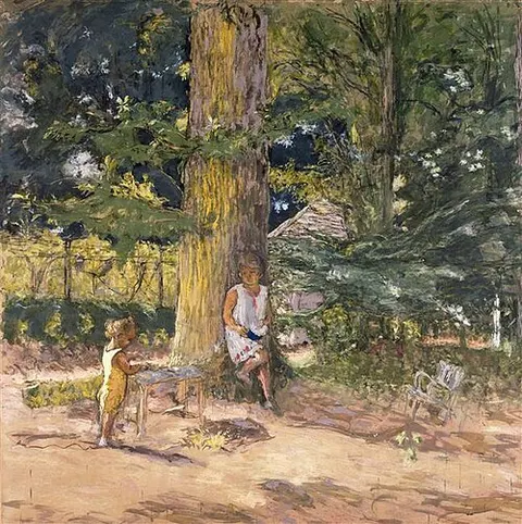Antoinette David-Weill and her nephew Maurice Lambiotte in Mareil-le-Guyon