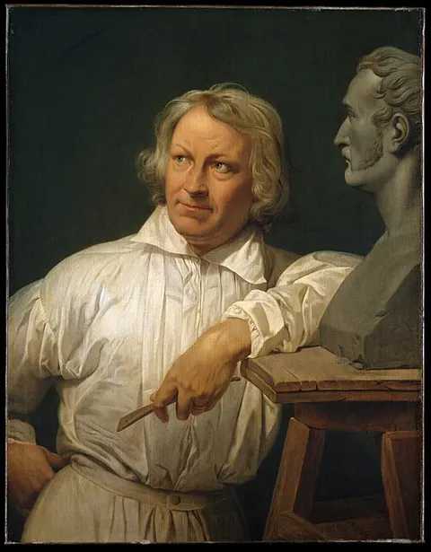 Bertel Thorvaldsen (1768–1844) with the Bust of Horace Vernet