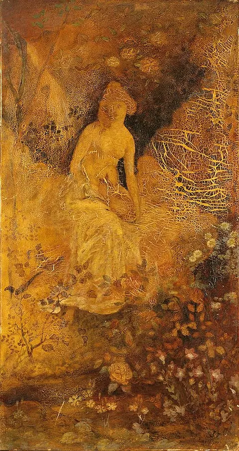 Panel for a Screen: Woman with a Deer