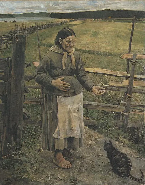 Vieja y gato
