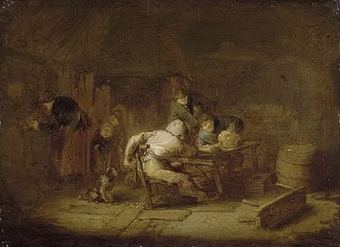 Tavern Interior with Peasants